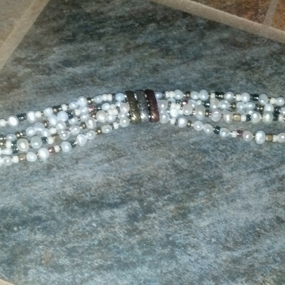 Silpada Mixed Stone Bracelet, Strands of Pearls